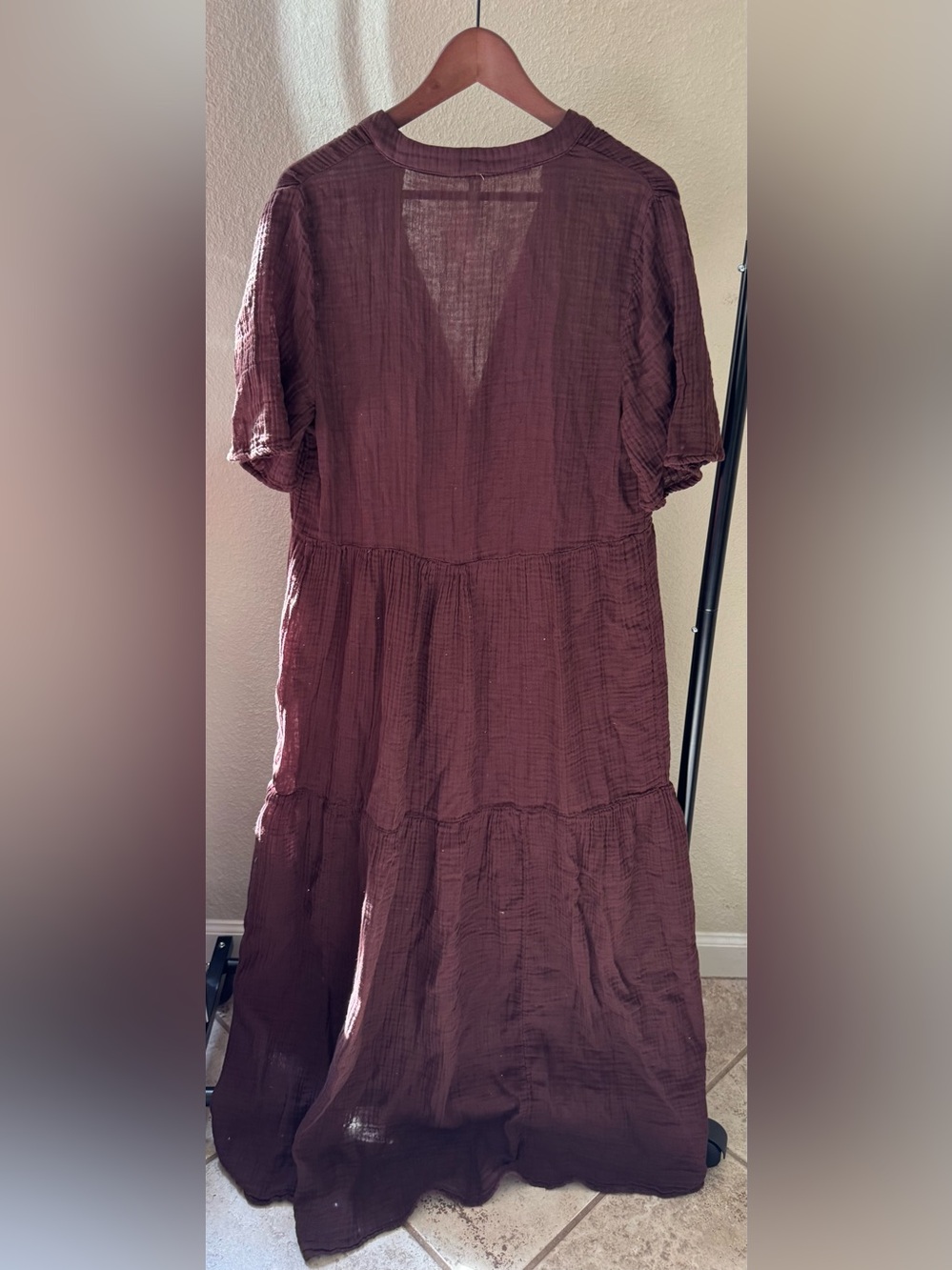 Anthropologie | Cottage Core The Kallie Flowy V-Neck Cotton Maxi Dress Medium - Picture 6 of 9